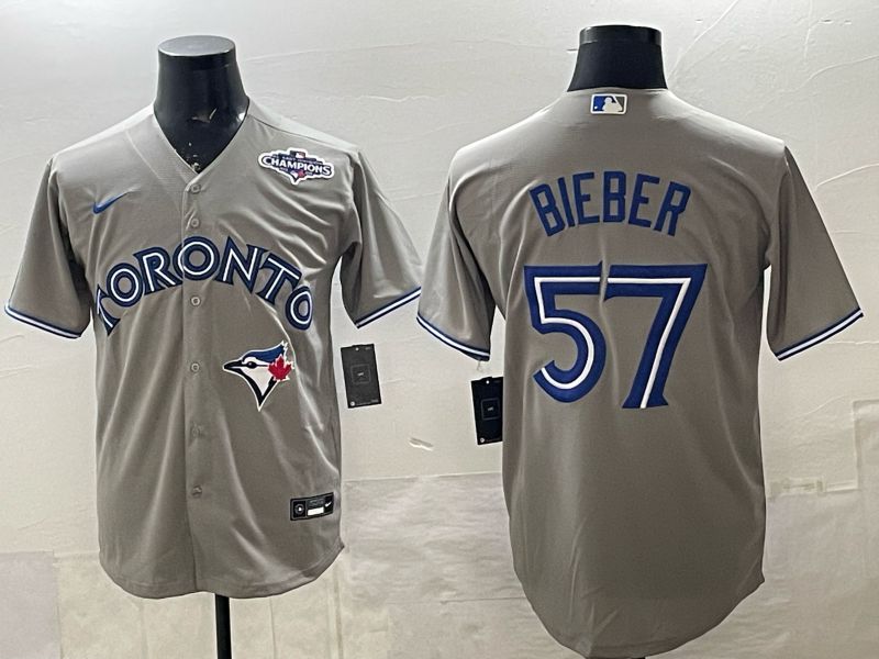 Men Toronto Blue Jays #57 Bieber Grey 2026 Nike Game MLB Jersey 005->toronto blue jays->MLB Jersey